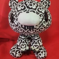 MORI CHACK Gloomy Bear Black Textillic Skullhearts Plush